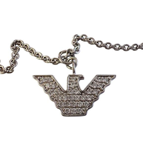 Emporio Armani Rhinestone Eagle Pendant with Necklace - Picture 6 of 10